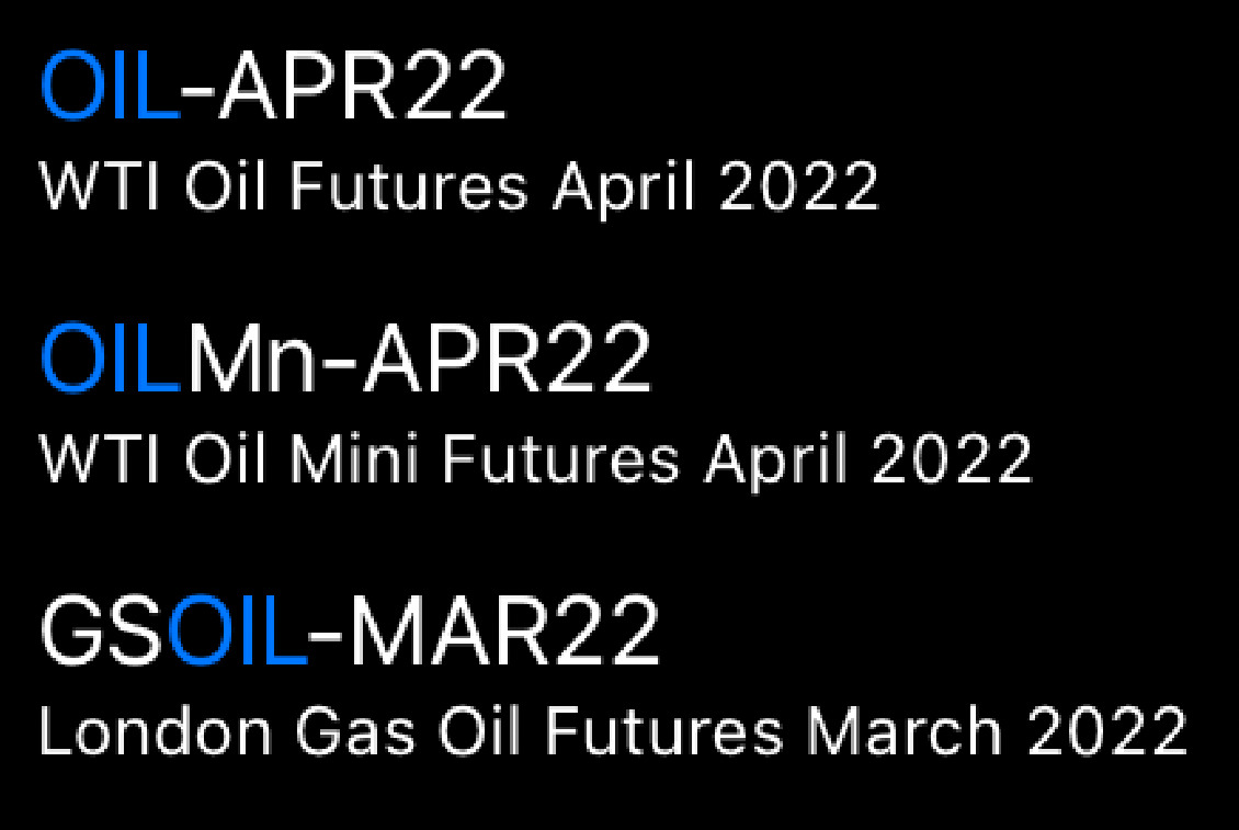 原油CFDの限月
