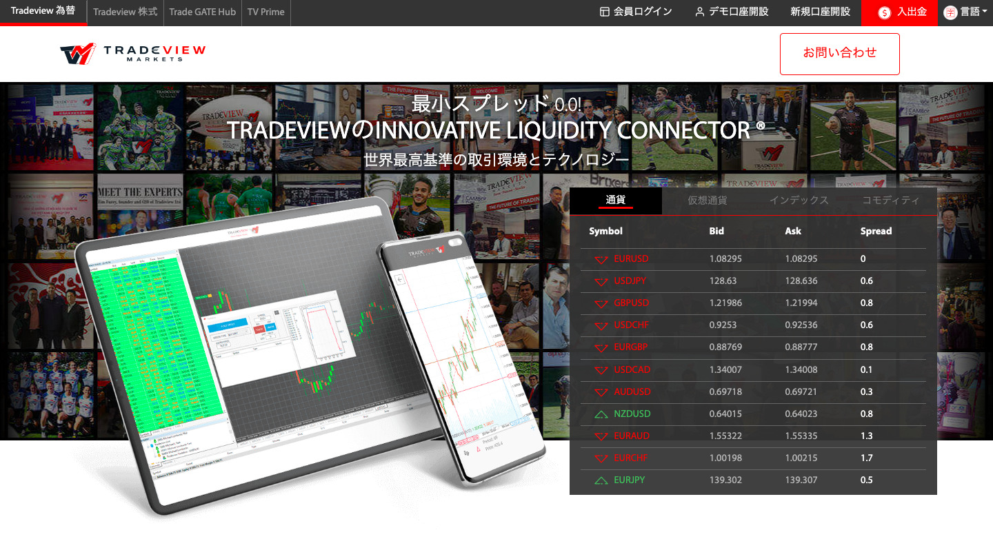Tradeviewのトップページ